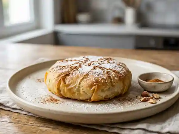 Pastilla marocaine traditionnelle au poulet et aux amandes - Photo de présentation