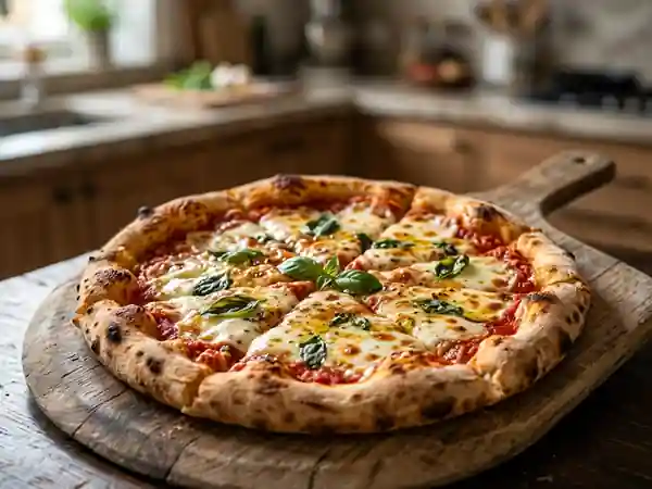Pâte à pizza moelleuse et croustillante - Photo de présentation