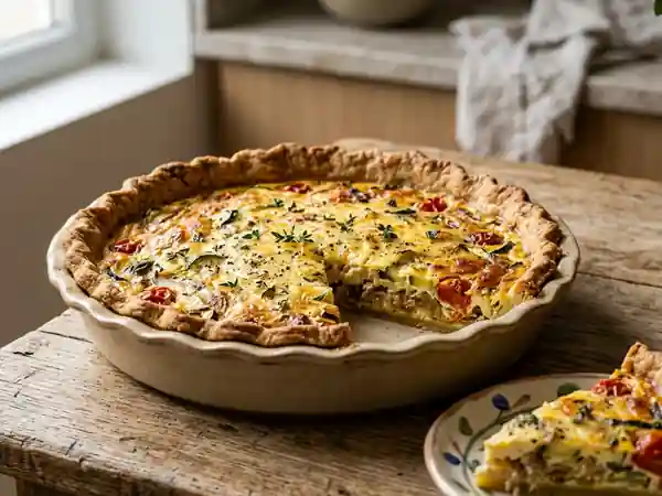 Pâte à tarte ou quiche à l'huile d'olive maison facile et rapide - Photo de présentation
