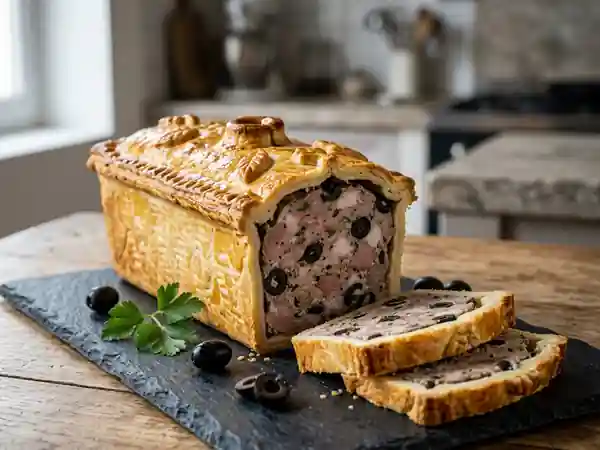 Pâté en croûte charcutier aux olives - Photo de présentation
