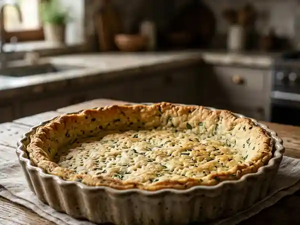 Pâte brisée croustillante au basilic frais - Photo de présentation