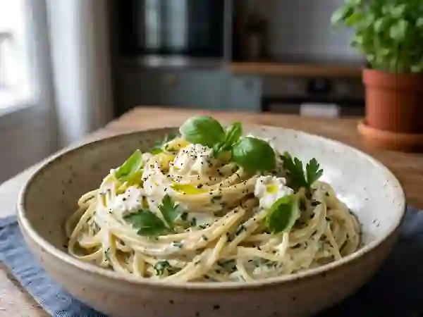 Pâtes à la Ricotta Crémeuse et Herbes Fraîches - Photo de présentation