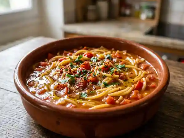 Pâtes Caldosa : Onctuosité Espagnole au Bouillon - Photo de présentation