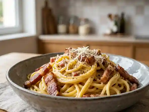 Carbonara onctueuse au canard fumé - Photo de présentation