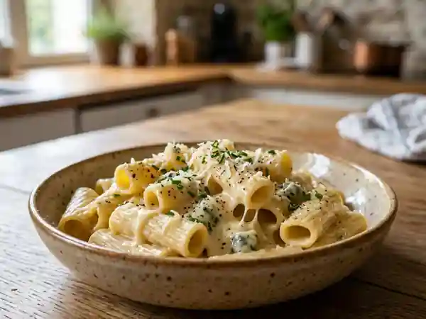 Pâtes fondantes aux 4 fromages - Photo de présentation