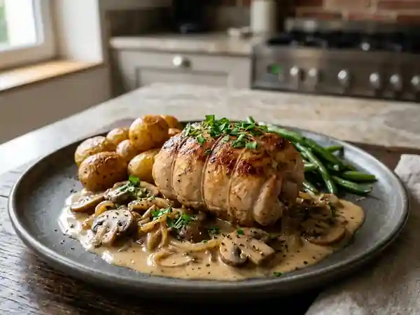 Paupiette de dinde fondante aux champignons - Photo de présentation