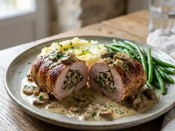 Paupiettes de filet mignon crème et champignons - Photo de présentation