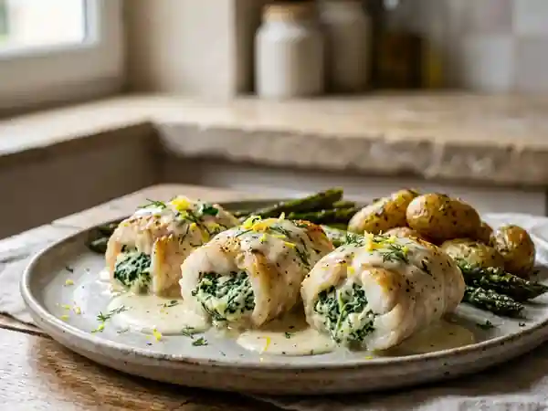 Paupiettes de poisson fondantes aux épinards - Photo de présentation