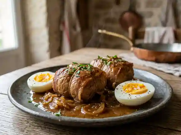Paupiettes de veau fondantes et œufs tendres - Photo de présentation
