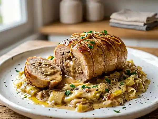 Paupiettes de veau et leur fondant de poireaux - Photo de présentation