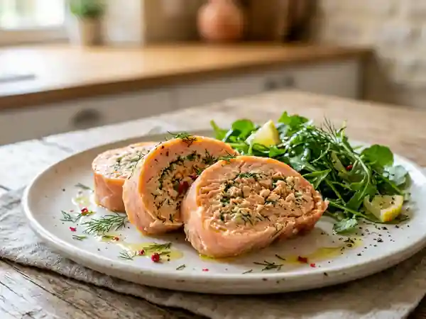 Paupiettes roses de saumon fumé gourmandes - Photo de présentation