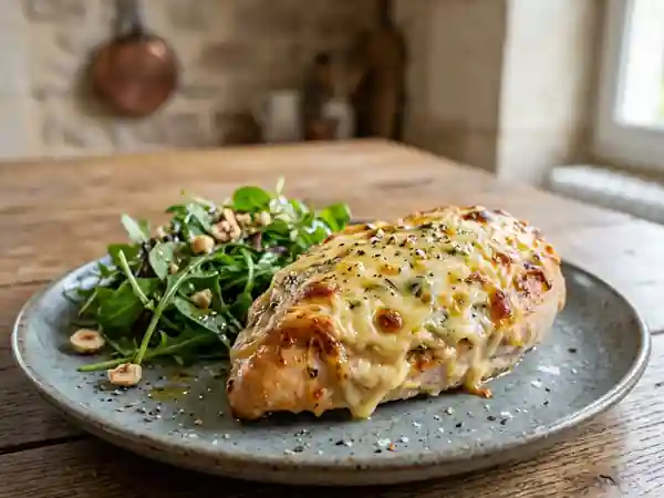 Pavé de dinde fondant au fromage gratiné - Photo de présentation