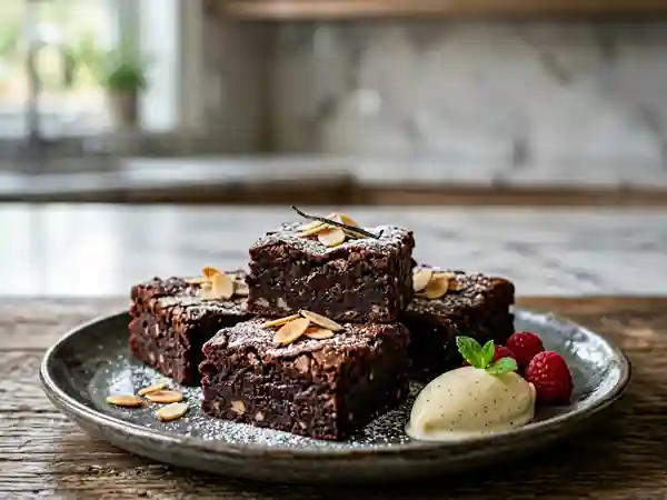 Pavé fondant au chocolat et poudre d'amandes : dessert gourmand et facile - Photo de présentation