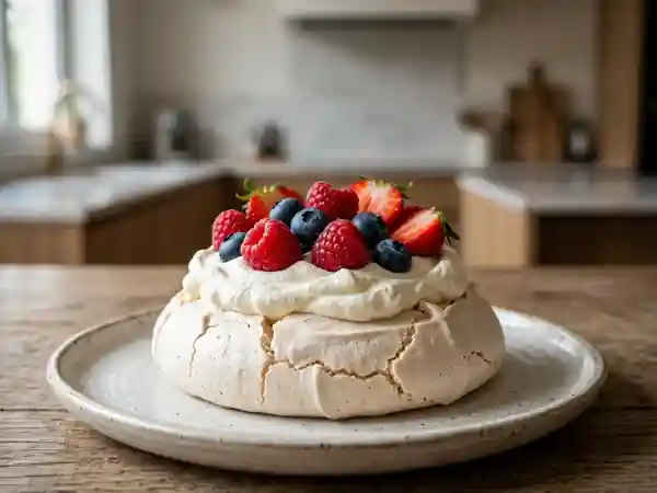 Pavlova croustillante aux fruits rouges - Photo de présentation