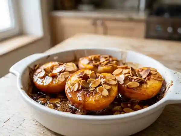 Pêches Rôties au Miel et Amandes Croquantes - Photo de présentation
