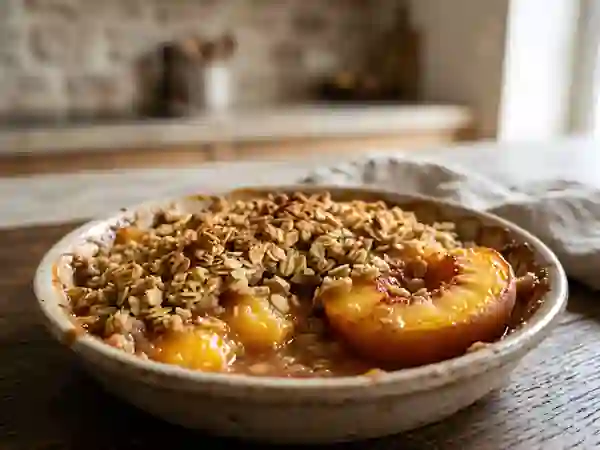 Pêches Rôties et Crumble d'Avoine - Photo de présentation