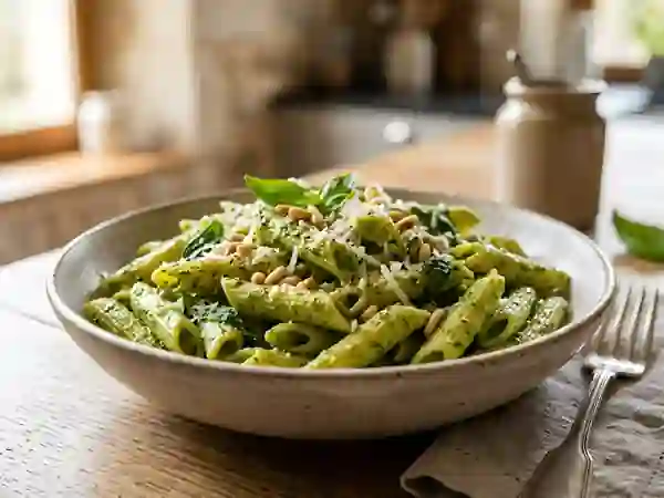 Penne au Pesto Crémeux et Pignons Grillés - Photo de présentation