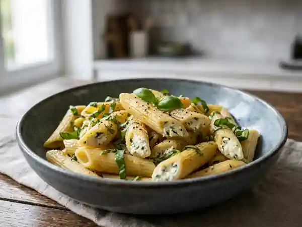 Penne rigate farcies au Carré Frais : recette gourmande et facile - Photo de présentation