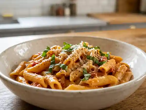 Pennes alla vodka onctueuses au parmesan - Photo de présentation