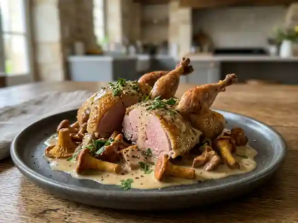 Perdreaux Rôtis aux Girolles Crémées - Photo de présentation