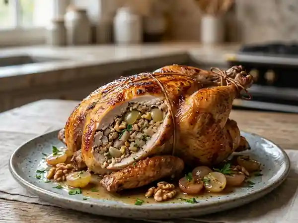 Perdreaux farcis aux raisins et aux noix : recette gourmande et raffinée - Photo de présentation