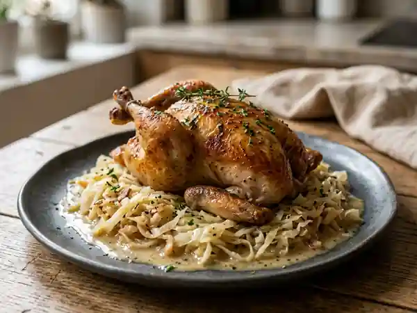 Perdrix flambées et chou braisé au cognac - Photo de présentation