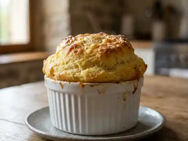 Petit soufflé léger et moelleux aux pommes de terre - Photo de présentation