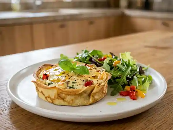 Petites charlottes au fromage de chèvre et poivrons grillés - Photo de présentation