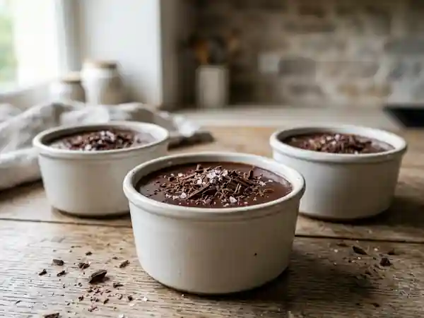 Onctueuses crèmes au chocolat noir - Photo de présentation