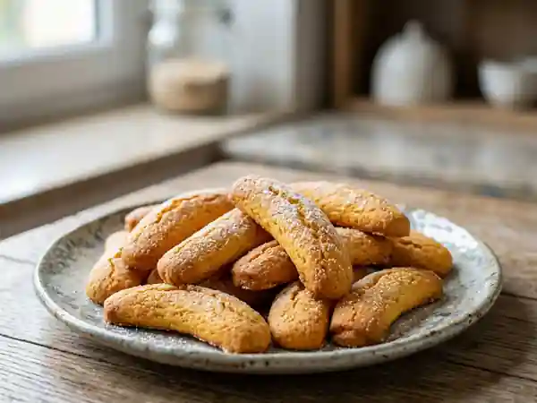 Petites cuisses de dames "Schenkele" : Biscuit traditionnel alsacien croustillant et parfumé - Photo de présentation