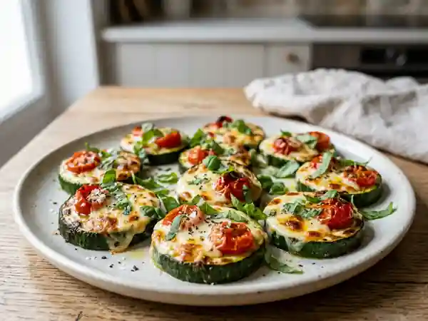 Petites pizzas savoureuses à la grosse courgette - Photo de présentation