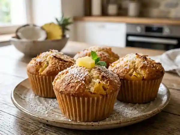 Cakes fondants ananas, coco et rhum - Photo de présentation