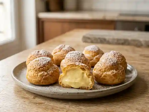 Petits choux à la crème pâtissière maison : recette facile et gourmande - Photo de présentation