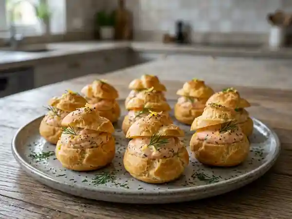 Choux craquants au saumon et fromage frais - Photo de présentation