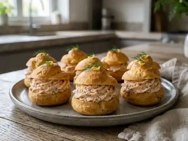 Choux aériens à la mousse de saumon citronnée - Photo de présentation