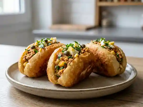 Fricassés tunisiens dorés au thon et harissa - Photo de présentation