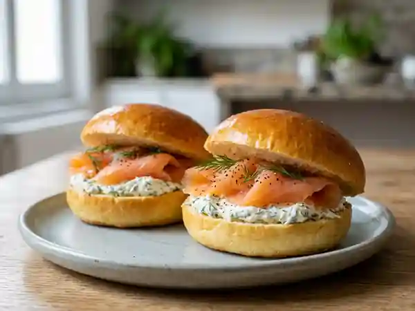 Buns briochés fondants au saumon et fromage - Photo de présentation