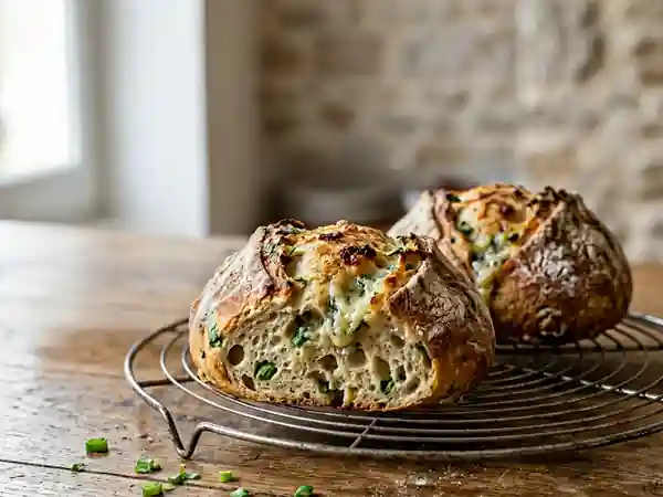 Petits pains fondants cébette et gorgonzola - Photo de présentation