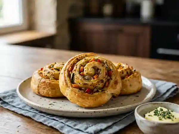 Petits pains moelleux aux légumes frais et épices - Photo de présentation