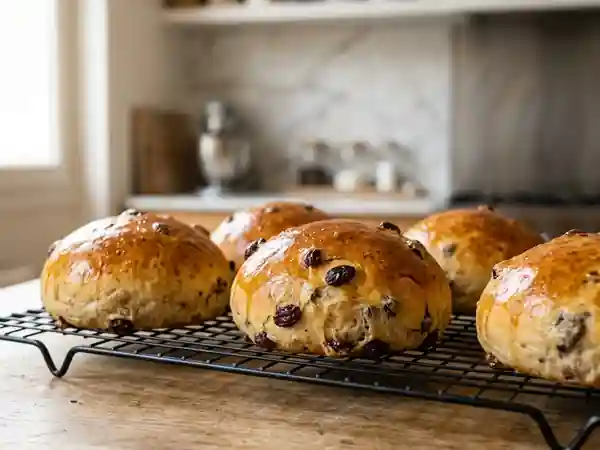 Petits pains norvégiens moelleux aux raisins secs - Photo de présentation