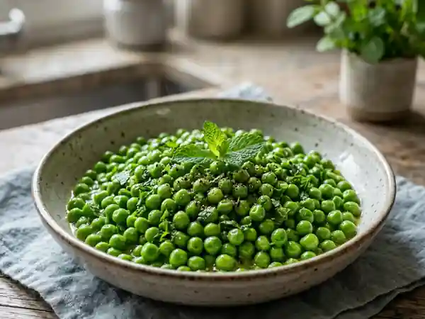 Petits pois fondants à la menthe fraîche - Photo de présentation