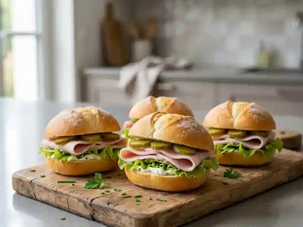 Mini sandwichs jambon-fromage ultra-fondants - Photo de présentation