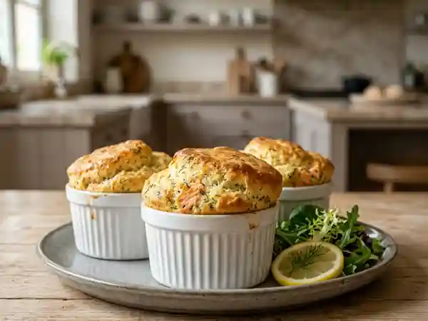 Soufflés aériens au saumon frais - Photo de présentation