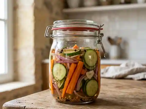 Pickles de légumes croquants et acidulés - Photo de présentation