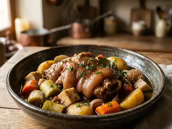 Pieds de porc cathares et légumes fondants - Photo de présentation