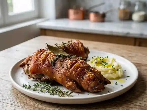 Pieds de porc croustillants à la française - Photo de présentation