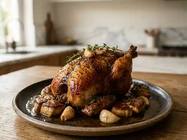 Pigeon au Foie Gras et Ail Confit - Photo de présentation