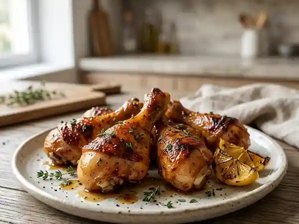 Pilons de poulet miel-citron laqués et fondants - Photo de présentation