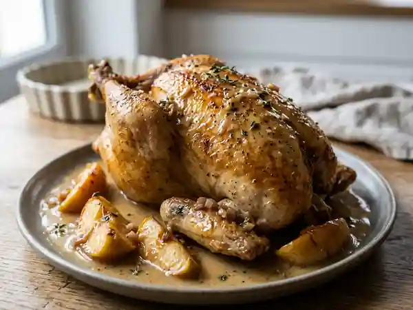 Pintade fondante flambée au Calvados - Photo de présentation