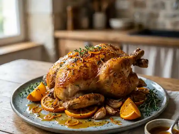 Pintade Rôtie à l'Orange et au Miel : Recette Gourmande et Facile - Photo de présentation